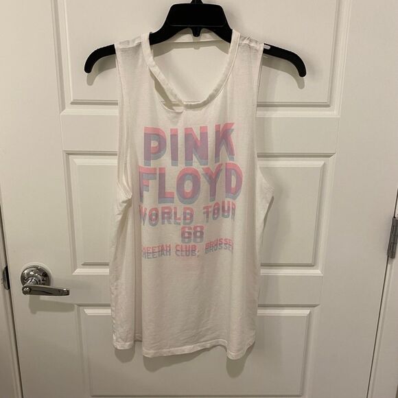 Lucky Brand Pink Floyd Sleeveless Distressed Strap Back Tank. Lucky White. Small - Picture 5 of 13